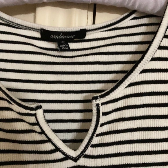 AMBIANCE WHITE AND BLACK STRIPED TANK TOP - Picture 2 of 3